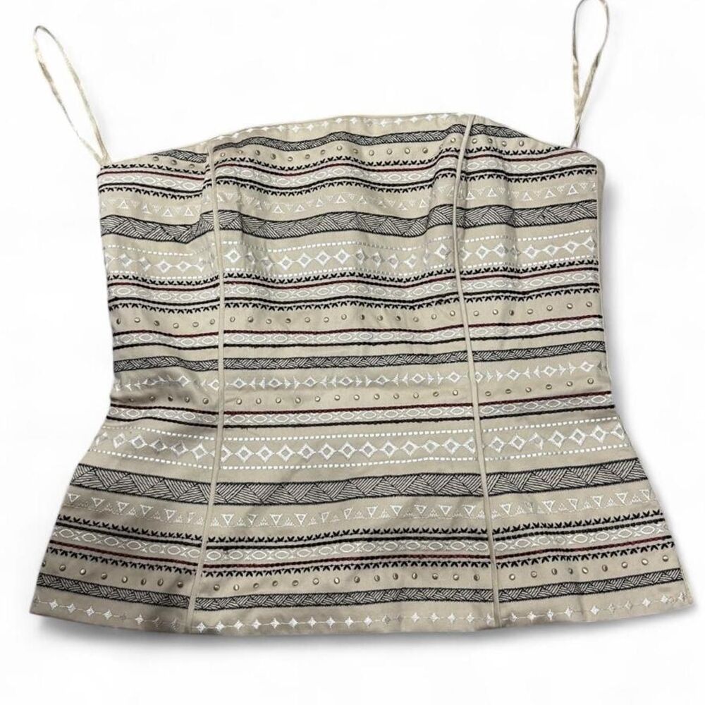White House Black Market cream strapless top